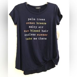 ⚡️⚡️Scarlett Womens Top Navy Blue Soft Side Wrap Knot Detail Bottom Small